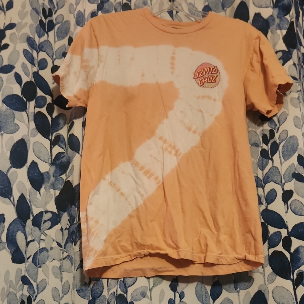 Santa Cruz Skateboards Womens Orange Tie-Dye T-Shirt Size Small